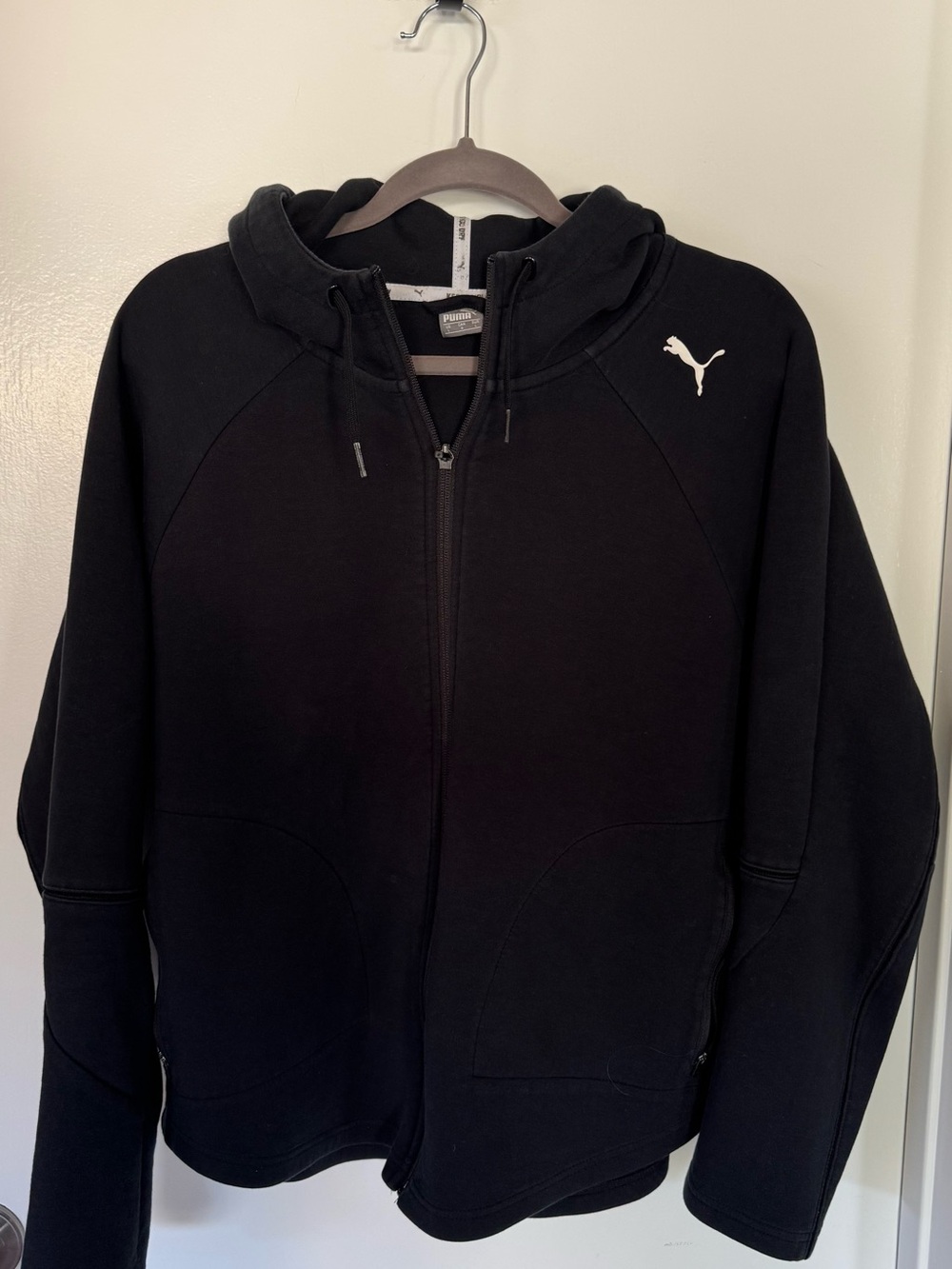 Puma Black Full-Zip Hoodie with White Logo
